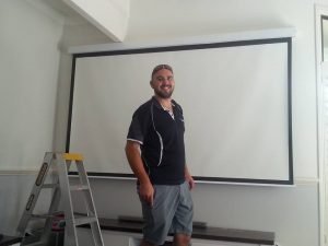 Projector screen install